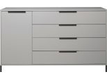 Highboard Mäusbacher "Bonnie", Grau (Kreidegrau Matt Lack), B:168Cm H:100Cm T:45Cm, Sideboards, Highboard, Board Mit Quadratgestell