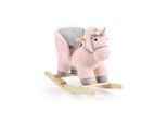 Moni PlüSch Schaukeltier Cookie WJ-6187, Schaukelpferd, Musikfunktion, Bis 30 Kg Rosa