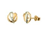 Paar Ohrstecker Firetti "Schmuck Geschenk Gold 333 Ohrschmuck Bicolor", Gelbgoldfarben, WeißGoldfarben, Ohrringe, Damen, 7,5Mm, Gelbgold 333