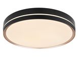 Globo Lighting Deckenleuchte "Manni", Schwarz, 1, Ø 48,5Cm H: 8Cm, 1 Stk., Leuchten, Deckenleuchte Schwarz/Bronze, LED Dimmbar, Fernbedienung, Deckenleuchte