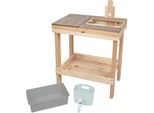 Outdoor-SpielküChe Small Foot "MatschküChe Und Spieltisch", Braun (Bunt), SpielküChen, Kinderb:52Cm H:79Cm T:35Cm, Holz, B:52Cm H:79Cm T:35Cm