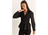 Damen Regular-Fit Baumwollmischung Popeline Hemd