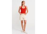 Damen Baumwoll-Jeansshorts Mit Verstellbarem Bund
