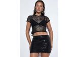 Hochtaillierter Bodycon-Pailletten-MiniröCk