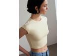 Slim Fit Crop-Jersey-Bluse