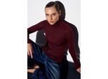 Schlanke Passform Rollkragen-Jersey-Bluse