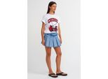 Mid-Waist Mini-Denim-Skaterrock