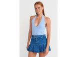 Slim Fit Halterneck Strickbluse