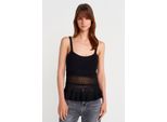 Taillierte Rippstrick-Cami-Bluse