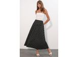 Hochtaillierter Polka-Dot Maxi-Rock