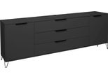 Sideboard MÄUsbacher "Bonnie", Grau (Anthrazit Matt Lack), B:216Cm H:70Cm T:45Cm, Sideboards, Sideboard, Sideboard Mit Drahtgestell