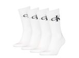 Socken Calvin Klein Jeans "Ckj Men Sock 4P Monogram Ecom", Herren, Gr. 39-42, Weiß, Baumwollmischung, Socken Socken, Mit Logo Am Schaft