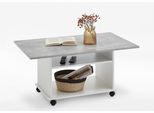 Couchtisch Fmd, Grau (Betonfarben, Weiß), B:100Cm H:44Cm T:60Cm, Tische, Couchtisch, Auf Rollen