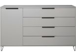 Highboard MÄUsbacher "Bonnie", Grau (Kreidegrau Matt Lack), B:168Cm H:100Cm T:45Cm, Sideboards, Highboard, Highboard Mit Drahtgestell
