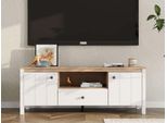 Lowboard Home Affaire "Bedford, Tv-Board, Tv-Kommode, Tv-Schrank, Tv-Unterschrank, Tv-MöBel", Opaque Weiß, B:143Cm H:53,5Cm T:40Cm, Mdf, Metall, Spanplatte, Sideboards, Lowboard, Mdf-Profil 2D Ummantelt, Hotstamping