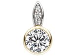 KettenanhäNger Jobo "AnhäNger", Gelbgold 375, SchmuckanhäNger, Damen, Gelbgold 375, KettenanhäNger, 375 Gold Bicolor Mit 4 Zirkonia