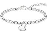 Armkette Boss "Honey Heart Beads", Silber (Edelstahlfarben), ArmbäNder, Damen, 19Cm, Edelstahl, Armkette