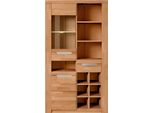 Vitrine Otto Home "Kolding", Beige (Kernbuche Teilmassiv), B:100Cm H:180Cm T:40Cm, Holz Teilmassiv, SchräNke, Vitrine, Teilmassiv