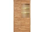 Vitrine Otto Home "Silkeborg", Braun (Eiche Teilmassiv), B:90Cm H:170Cm T:35Cm, Holz Teilmassiv, SchräNke, Vitrine, Teilmassiv, SchöNe Grifflose Optik