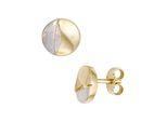 Paar Ohrstecker Jobo, Gold (Gelbgold 333), Ohrringe, Damen, 7,5Mm, Gelbgold 333, Rund 333 Gold Bicolor