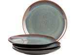 Dessertteller Mäser "Teona, Teller Set, Steinzeug", Blau, Braun, GrüN, Schwarz, Ø:20Cm, Steinzeug, Speiseteller
