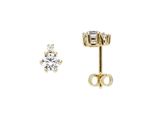 Paar Ohrstecker Firetti "Schmuck Geschenk Gold 333 Ohrschmuck", Gold (Gelbgoldfarben, Kristallweiß, Kristallweiß), Ohrringe, Damen, Gelbgold 333, Mit Zirkonia (Synth.)
