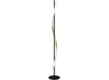 Eglo Stehlampe "Conaprato Stehlampe - Alu, Stahl - LED - 20W - IP20", Schwarz (Schwarz, Messing, GebüRstet), 1, H: 150Cm, 1 Stk., Leuchten, Standleuchte, Leselampe, Wohzimmer, Schlafzimmer, H150 Cm, Stehlampe
