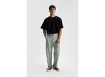 Herren Relaxed Fit Faltenhose Mit Geradem Bein