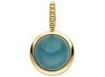 KettenanhäNger Jobo, Gelb (Gelbgold 375), SchmuckanhäNger, Damen, Gelbgold 375, KettenanhäNger, 375 Gold Mit Chalcedon Blau Rund