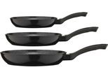 Pfannen-Set Gsw "Barisa", Schwarz, Pfannen, Vitaflon Quarzit Antihaft-Versiegelung, Induktion