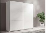 Kleiderschrank Home Affaire "Fresno WäScheschrank Mit 5 EinlegeböDen Und Kleiderstange", Weiß, B:200,6Cm H:207Cm T:61,5Cm, Melamin, SchräNke, Kleiderschrank, Garderobe Mit 2 SchwebetüRen, B/H/T 200/207/62 Cm