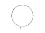 FußKette Mit AnhäNger Firetti "Schmuck Geschenk Silber 925 KöRperschmuck Herz+Liebe Singapurkette", Silber (Silberfarben, Rhodiniert), FußKetten, Damen, Silber 925 (Sterlingsilber)