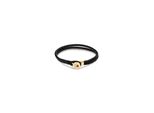 Armband Tommy Hilfiger "Bruce Leather", Schwarz (Schwarz, Gelbgoldfarben, Rot, Blau, Weiß), ArmbäNder, Herren, 19Cm, Edelstahl Leder, Edelstahl, Leder, Armband, Emaille