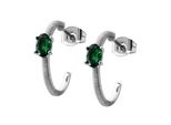 Paar Creolen Firetti "Schmuck Geschenk Silber 925 Ohrschmuck Ohrringe", Silberfarben, GrüN, GrüN, Ohrringe, Damen, Silber 925 (Sterlingsilber), Mit Zirkonia (Synth.)