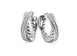 Paar Creolen Firetti "Schmuck Geschenk Silber 925 Ohrschmuck Ohrringe", Silberfarben, Kristallweiß, Kristallweiß, Ohrringe, Damen, Silber 925 (Sterlingsilber), Mit Zirkonia (Synth.)
