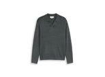 Tom Tailor Herren Strickpullover Mit Polokragen, GrüN, Meliert, Gr. M