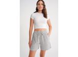 Hochtaillierte Gestreifte Weite Shorts