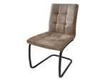 Riess-Ambiente Stuhl Modena - Industrial Freischwinger Vintage Taupe Mit Ziersteppung