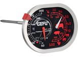 Bratenthermometer Gefu "Messimo", Rot (Edelstahlfarben, Schwarz, Rot), B:8,4Cm H:12Cm T:6,5Cm, TemperaturmessgeräTe, 3In1, Edelstahl