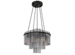 Globo Lighting Pendelleuchte "Gorley", Schwarz (Schwarz Matt), 5, Ø 50Cm H: 120Cm, 1 Stk., Leuchten, Design GlasstäBe, Deckenlampe, Wohnzimmer, Esszimmer, HäNgelampe, Pendelleuchte