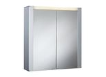 Spiegelschrank Jokey "Tromsö", Weiß (Weiß, Alufarben), B:63Cm H:68,5Cm T:17Cm, Mdf, SchräNke, Spiegelschrank, Silber, 63 Cm Breite
