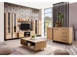 Highboard Inosign "Sardinia", Schwarz (Artisan Eiche, Schwarz), B:84,5Cm H:193,5Cm T:35Cm, Holzwerkstoff, Sideboards, Highboard, Vitrine, Breite 84Cm