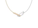 Kette Mit AnhäNger Diesel "Schmuck Geschenk Edelstahl Halsschmuck Halskette D Logo", Edelstahlfarben, Gelbgoldfarben, Halsketten, Damen, Edelstahl, L: 45 B: 2Mm, B:2Mm