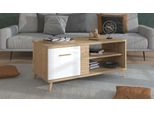 Couchtisch Inosign "Bretagna 120 Cm, Rechteckig, In Zeitloser Design", Braun (Artisan Eiche, Artisan Eiche, Opaque Weiß, Artisan Eiche), B:120Cm H:54Cm T:60Cm, Tische, Couchtisch, Mit Viel Stauraum, Artisan Eiche Dekor Mit Segmenten In Weiß