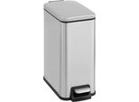 MüLleimer Otto Home "Joonah, Soft Close, Schmal Und Kompakt", Stainless Steel Matt, B:14,3Cm H:32,6Cm T:27,36Cm, Edelstahl, MüLleimer, MüLleimer, Nischen-MüLleimer, Treteimer, Kosmetikeimer Mit Deckel