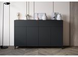 Sideboard Home Affaire "Phuket Mit 4 TüRen Und 2 Schubladen, 160 Cm Breit", Schwarz Matt, B:160Cm H:95,4Cm T:39Cm, Abs-Kunststoff, Hartfaserplatte, Holzwerkstoff, Kunststoff, Sideboards, Sideboard, Grifflose Kommode Mit Push-To-Open Und Viel Stauraum