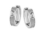 Paar Creolen Firetti "Schmuck Geschenk Silber 925 Ohrschmuck Ohrringe", Silberfarben, Kristallweiß, Kristallweiß, Ohrringe, Damen, Silber 925 (Sterlingsilber), Mit Zirkonia (Synth.)