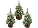 Winterliche Kunstpflanze Creativ green "TannenbäUmchen", GrüN, H:15Cm, Kunststoff, Kunstpflanzen, Auf Holzfuß
