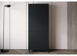 Highboard Home Affaire "Phuket Hochschrank Mit 2 TüRen Und 3 Schubladen", Schwarz (Schwarz Matt), B:70Cm H:170Cm T:39Cm, Abs-Kunststoff, Hartfaserplatte, Holzwerkstoff, Kunststoff, Sideboards, Highboard, Push-To-Open, Verstellbare EinlegeböDen Und Viel Stauraum