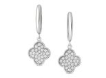 Paar OhrhäNger Firetti "Schmuck Geschenk Silber 925 Ohrschmuck Ohrringe Kleeblatt", Silberfarben, Kristallweiß, Kristallweiß, Ohrringe, Damen, Silber 925 (Sterlingsilber), Mit Zirkonia (Synth.)